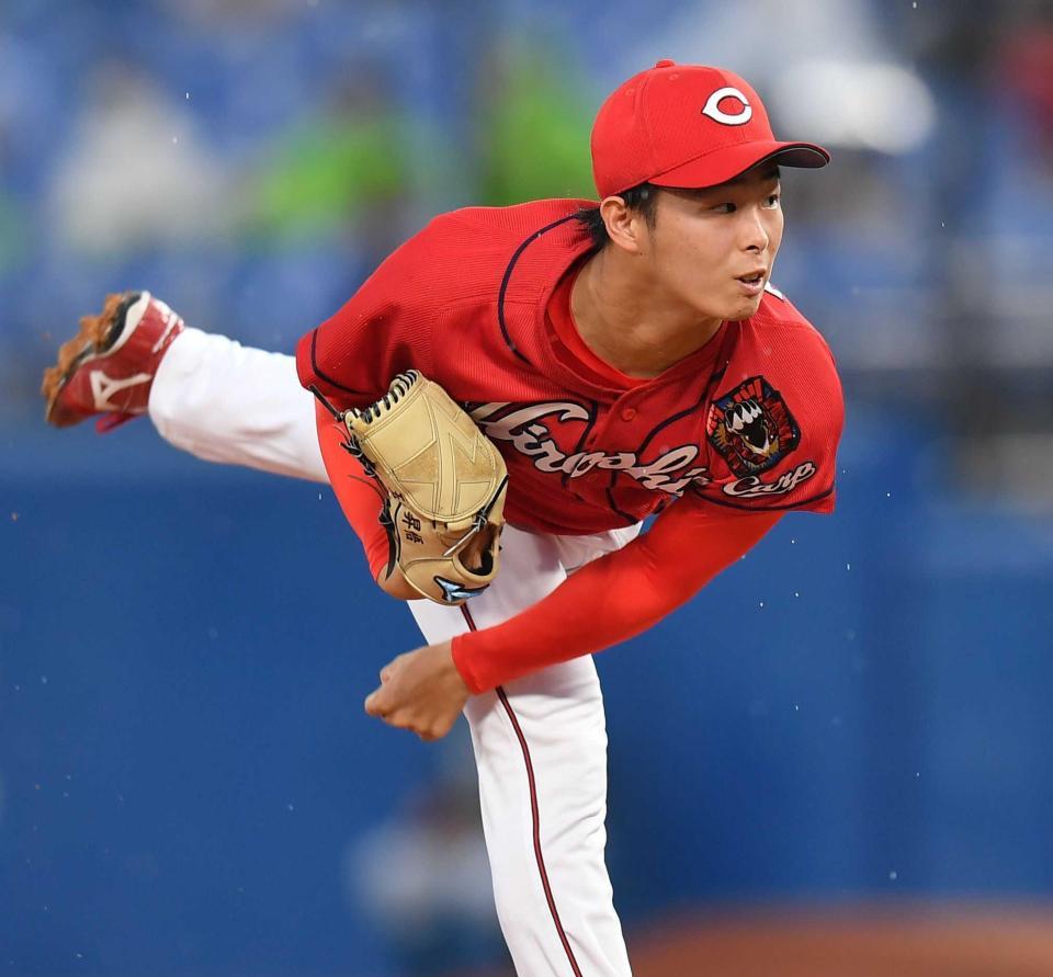 　７回２失点と粘りのピッチングを見せた玉村（撮影・西岡正）