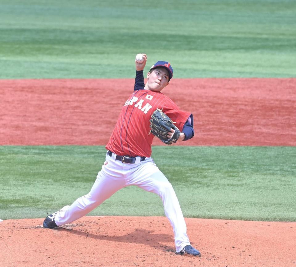 　力投する森下（撮影・高部洋祐）