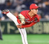 　巨人打線を相手に力投する玉村（撮影・西岡正）