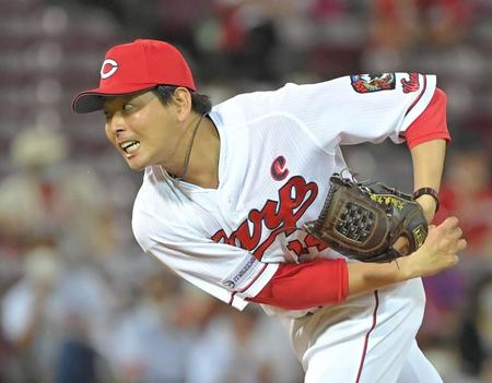 　力投する大瀬良（撮影・高部洋祐）