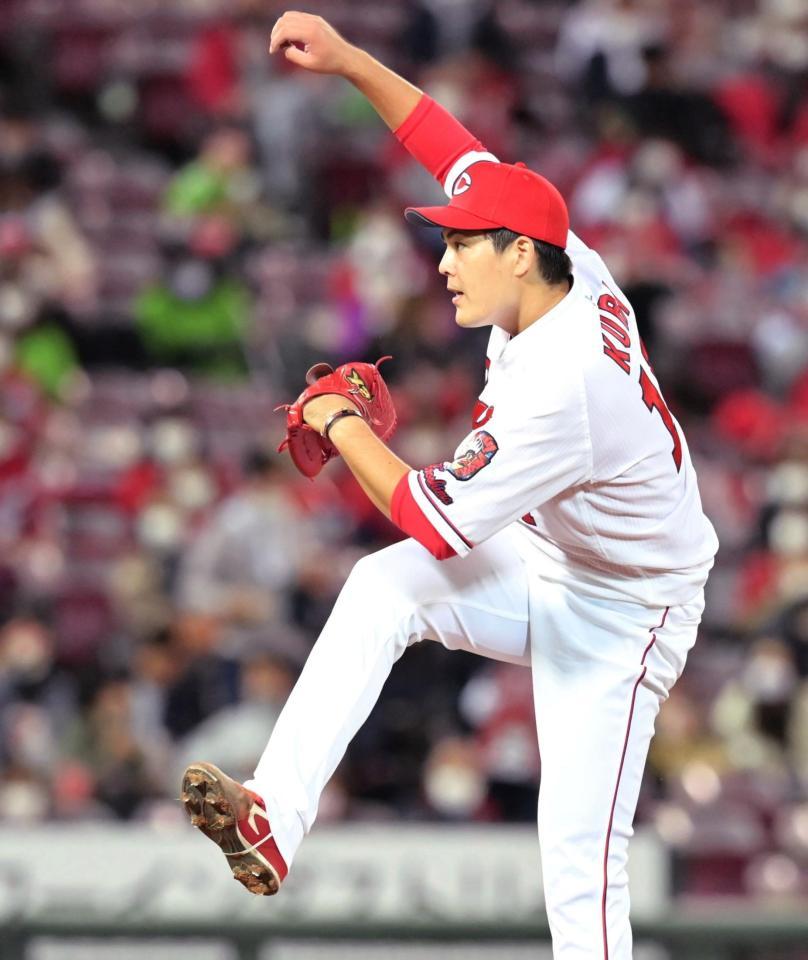 ヤクルト打線を相手に力投する九里（撮影・立川洋一郎）