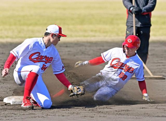 カープ羽月　阻止練習なのに盗塁成功率１００％　６度企図すべてセーフの韋駄天ぶり　