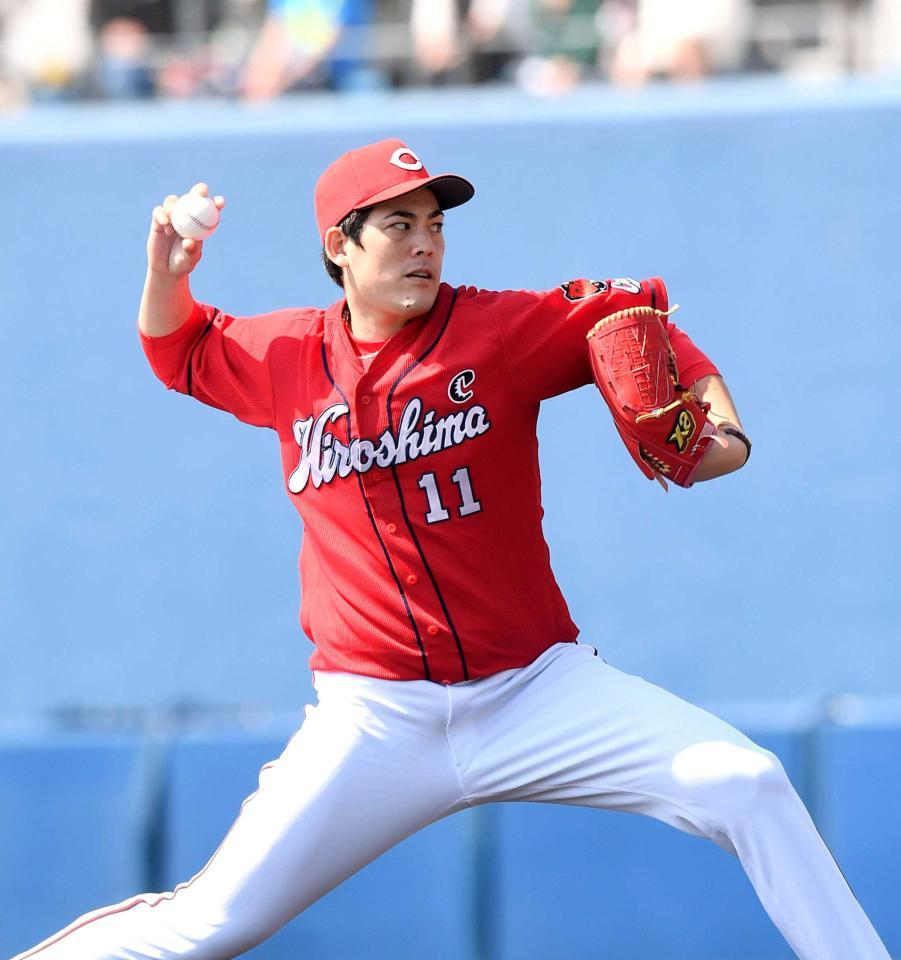 　力投する九里（撮影・金田祐二）