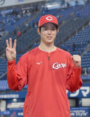 　３安打３打点で今季初勝利の森下（撮影・佐々木彰尚）