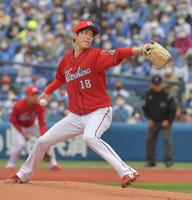 　ＤｅＮＡ打線相手に好投する先発・森下（撮影・佐々木彰尚）