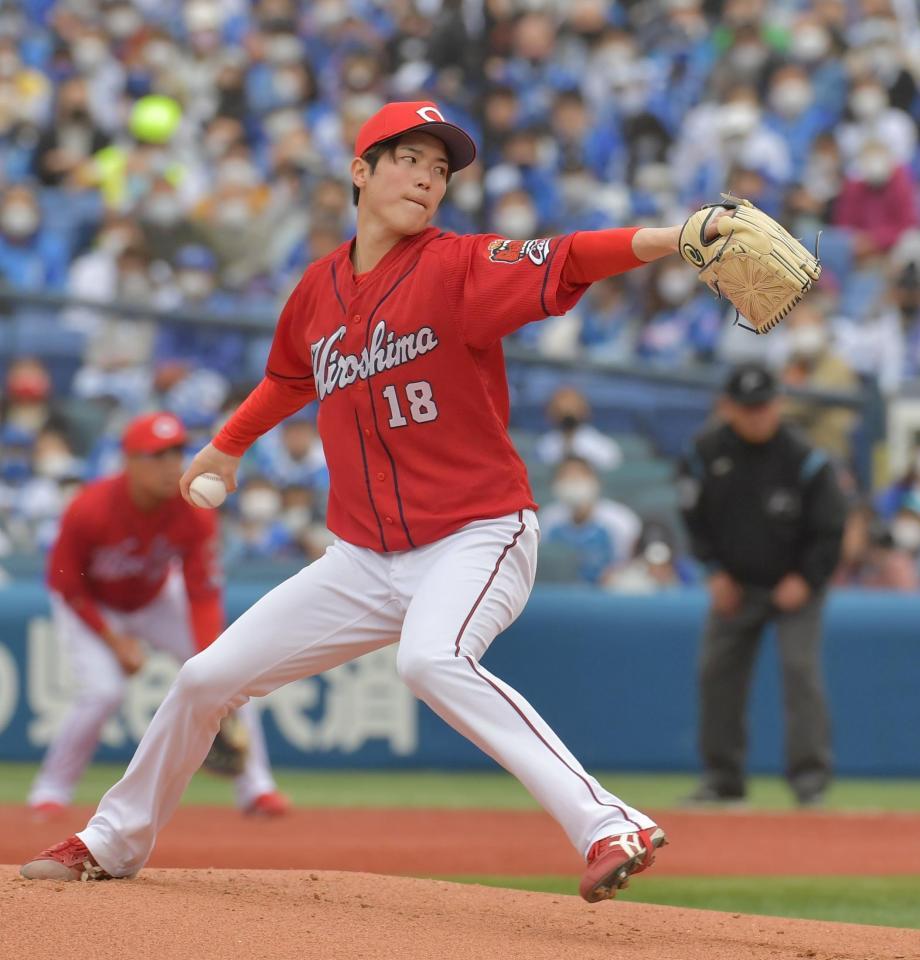 　ＤｅＮＡ打線相手に好投する先発・森下（撮影・佐々木彰尚）