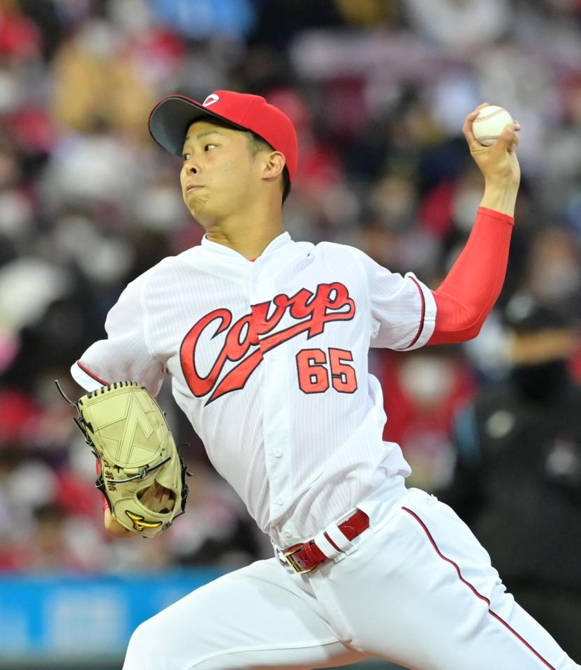 　阪神打線を相手に力投する先発の玉村（撮影・立川洋一郎）