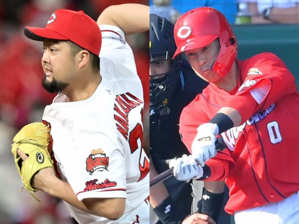 　「八回の男」として奮闘する中崎（左）と打撃陣を支えている「８番・上本」