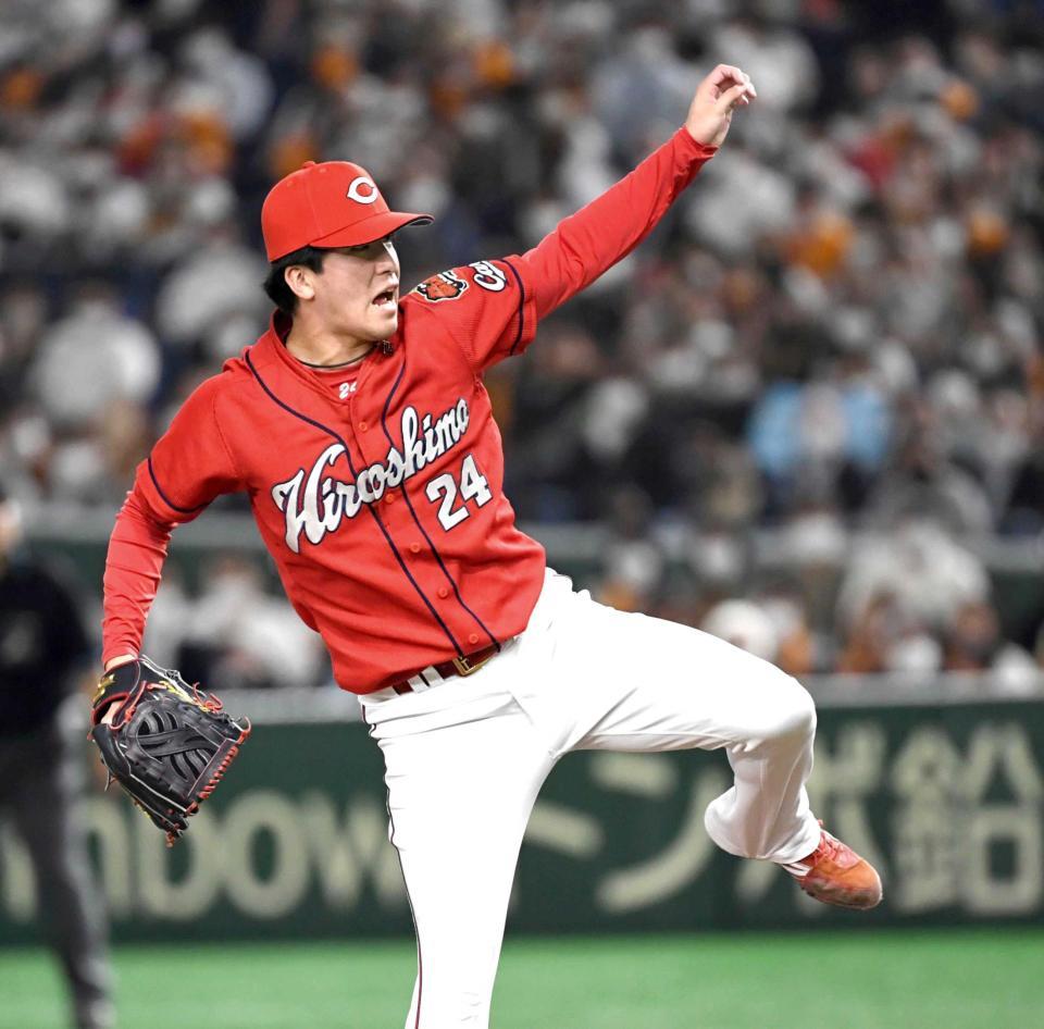 　東京ドーム初陣で６回１イニングを無失点に抑えた黒原（撮影・棚橋慶太）