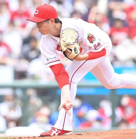 　ＤｅＮＡ打線を相手に力投する先発の森下（撮影・立川洋一郎）