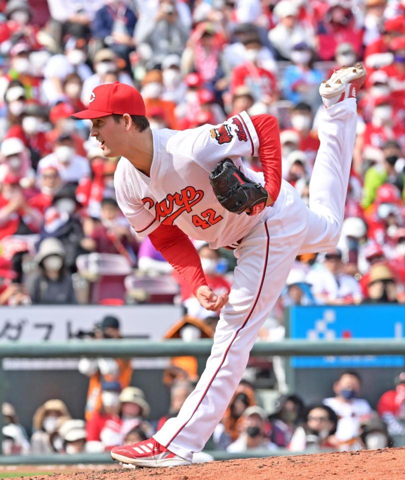 　７回１安打無失点の好投を見せたアンダーソン（撮影・立川洋一郎）