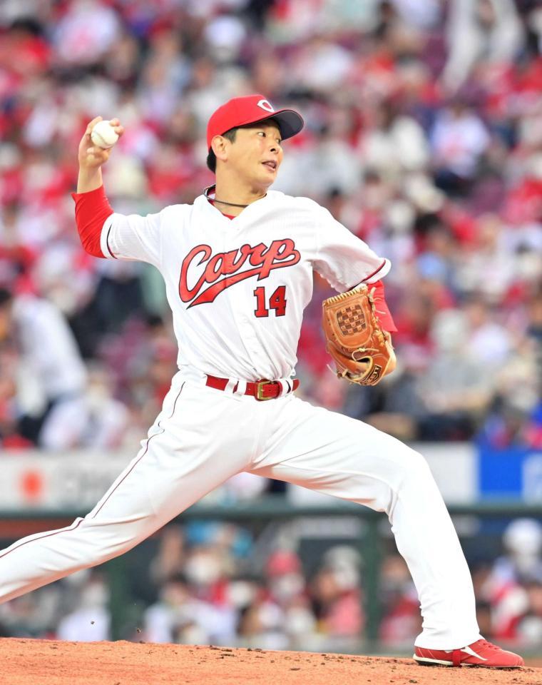 　ＤｅＮＡ打線を相手に力投する大瀬良