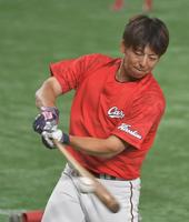 一軍に合流した野間（撮影・伊藤笙子）