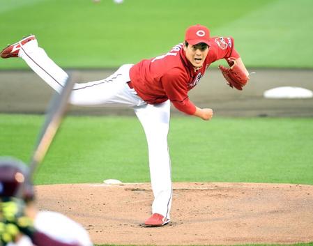 　楽天戦に先発した九里（撮影・佐藤厚）