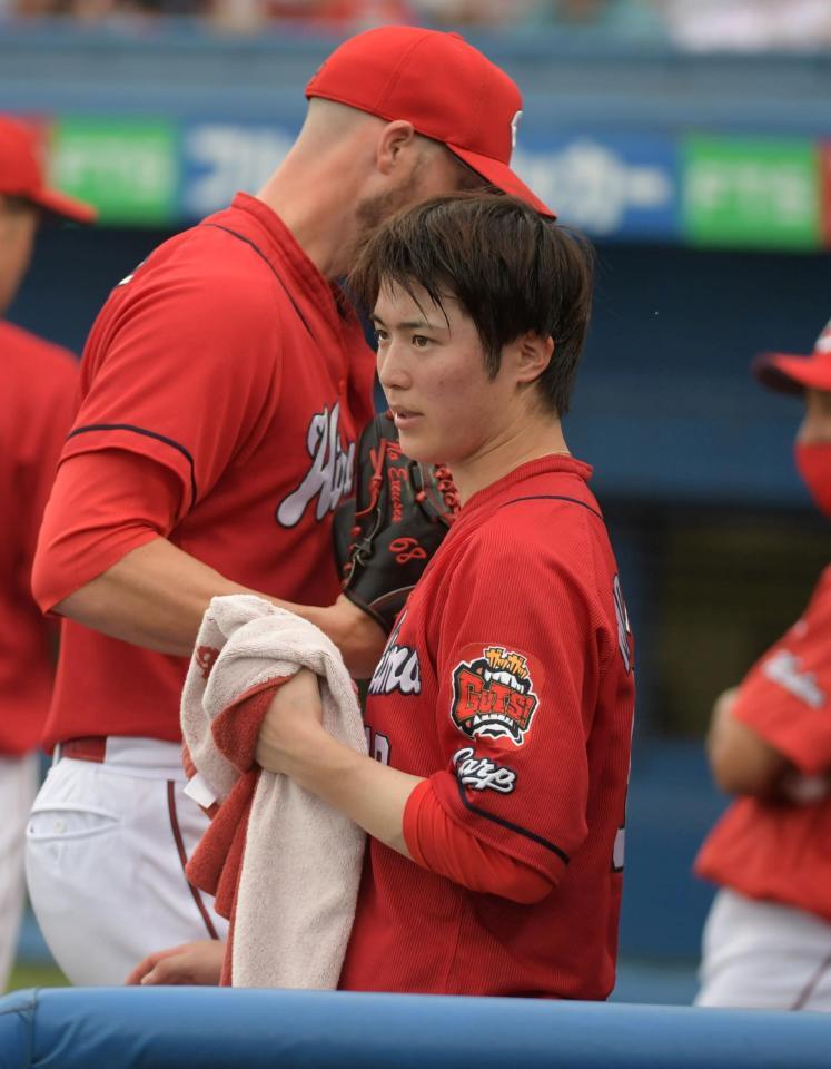 ６回、４失点で降板した森下（撮影・三好信也）