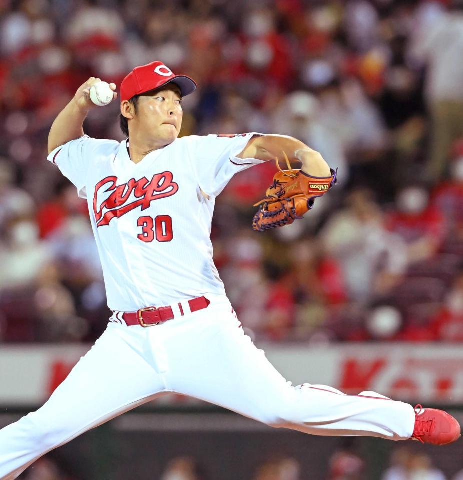 　サヨナラを呼ぶ力投を見せた一岡（撮影・飯室逸平）