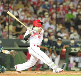 広島・西川が先制の７号３ラン　野村を援護「思い切っていきました」