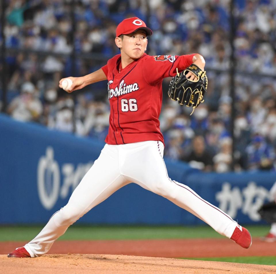 　好調ＤｅＮＡ打線に立ち向かう遠藤（撮影・佐藤厚）