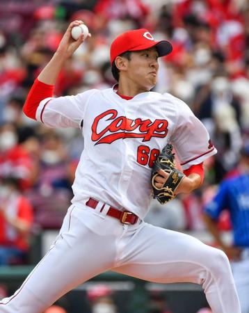 　７回無失点で４勝目を挙げた広島・遠藤＝マツダ
