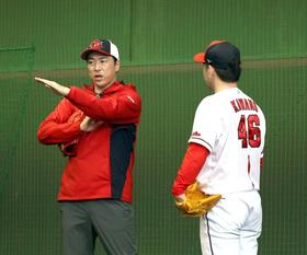 広島・ドラ５河野　「僕よりもすごい投手に」黒田アドバイザーから男気吸収　ブルペン７１球マンツーマン指導