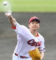 　先発し、力投する河野（撮影・田中太一）