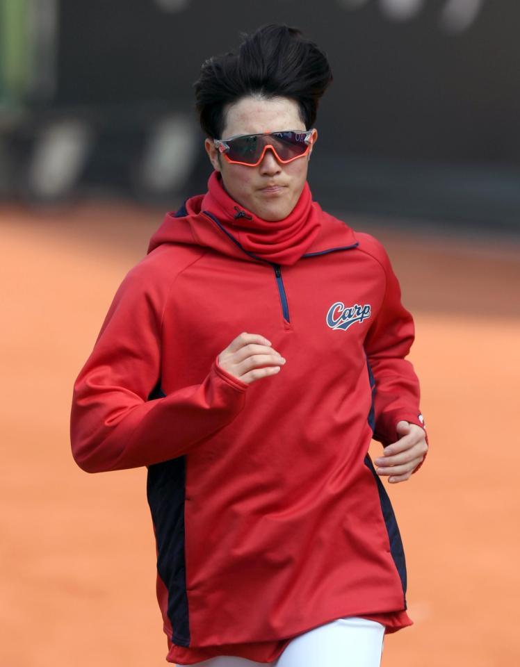 　ノースローで黙々と走り込んだ森下（撮影・田中太一）