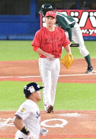 　６回、オスナに中越えソロを浴びた河野（撮影・佐々木彰尚）