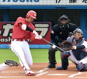 広島・秋山　チーム今季初得点の先制適時三塁打　チーム唯一の開幕から３試合連続安打