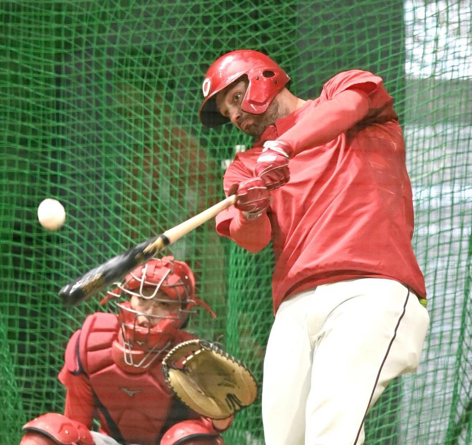 　打撃練習するマクブルーム