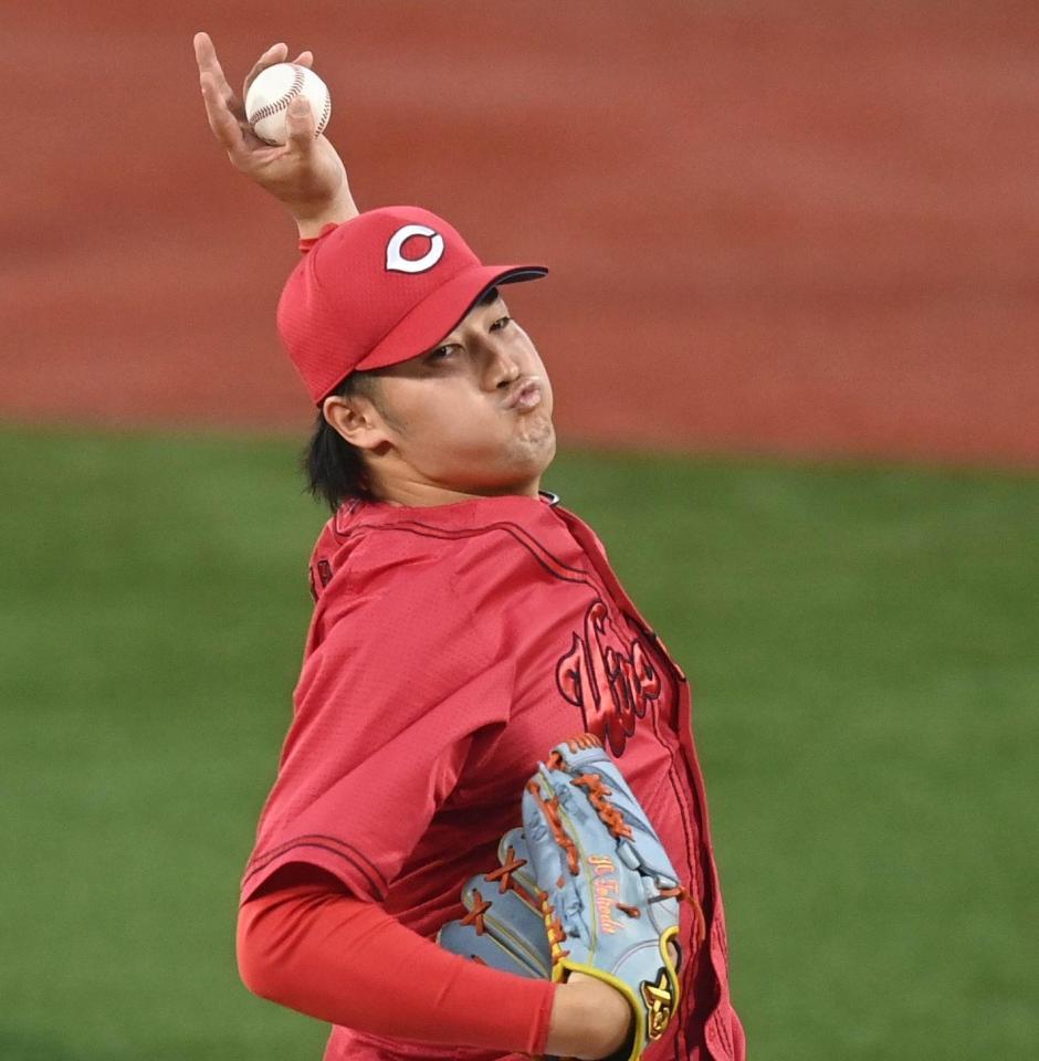 　先発し、力投する床田（撮影・田中太一）