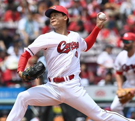 　先発し投げ込む森（撮影・田中太一）