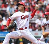 　先発し投げ込む森（撮影・田中太一）