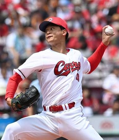 　先発し、力投する森（撮影・田中太一）