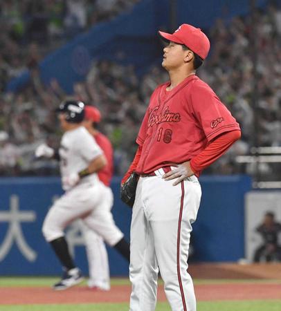 　４回、オスナに３ランを浴びる森（撮影・佐々木彰尚）