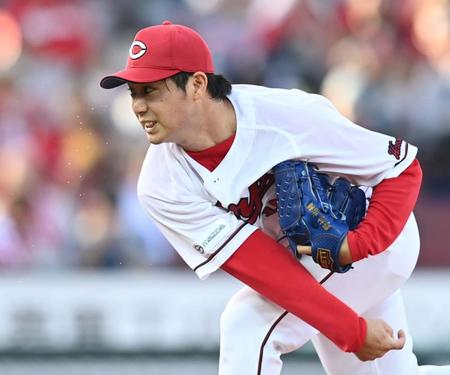 　先発し、力投する野村（撮影・田中太一）