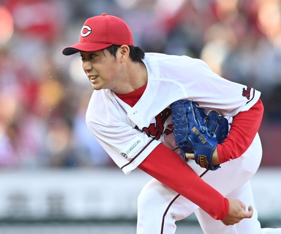 　先発し、力投する野村（撮影・田中太一）