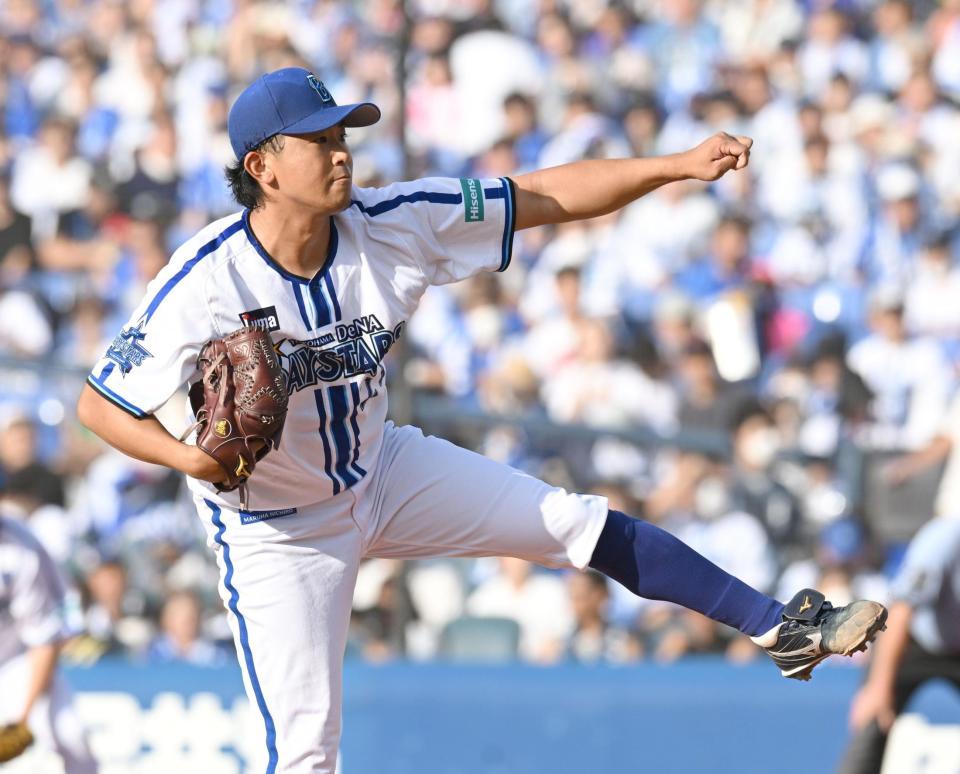 　力投する今永（撮影・金田祐二）