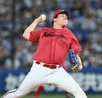 　９回、力投する矢崎（撮影・金田祐二）