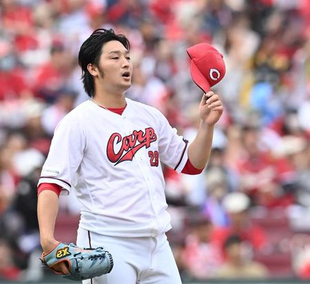 今季初のリリーフ登板した床田（撮影・田中太一）