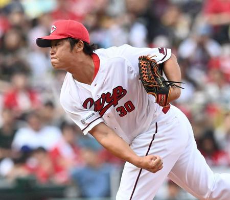 　６回、島田を三振に仕留める一岡