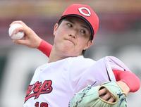 　３回を無失点に抑える森下（撮影・田中太一）