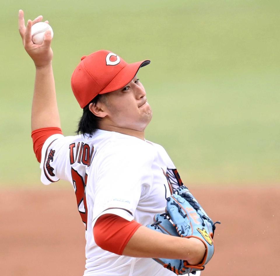 　ＪＦＥ戦で先発し、３回を無失点の床田（撮影・田中太一）