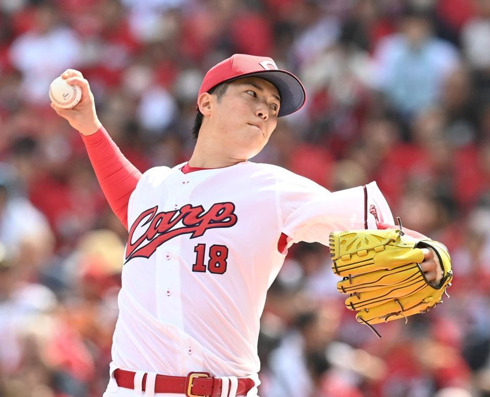 　先発し投げ込む森下（撮影・田中太一）