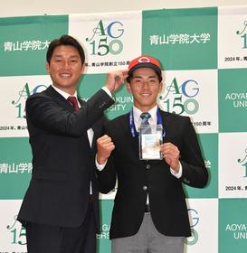 広島　新井監督が楽天６位の中島にエールの珍場面　常広の指名挨拶中「楽天入団おめでとう！」青学大の会場爆笑
