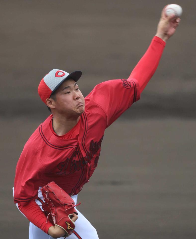 　シート打撃で好投した高