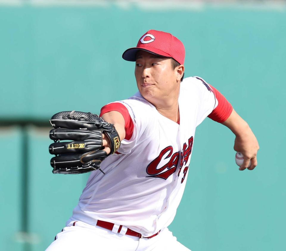 　７回、力投する塹江