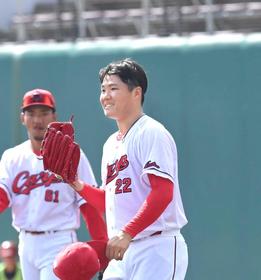 広島・ドラ２高　プロ初対外試合０封デビュー！　「緊張しました」四球反省も新井監督「立派なもんだ」