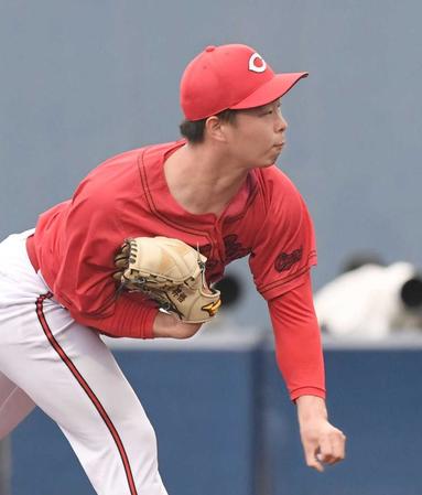　先発し、３回無失点の好投を見せた玉村