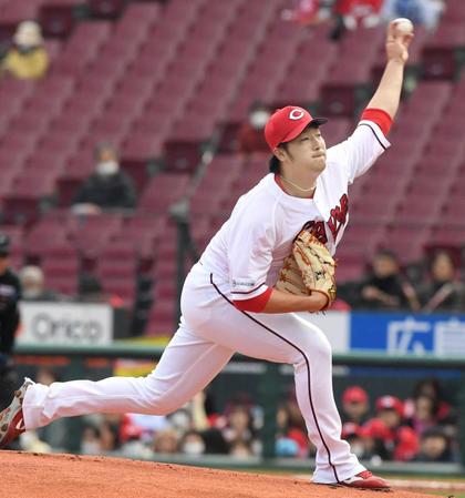 　２回無失点と好投した先発の床田（撮影・市尻達拡）