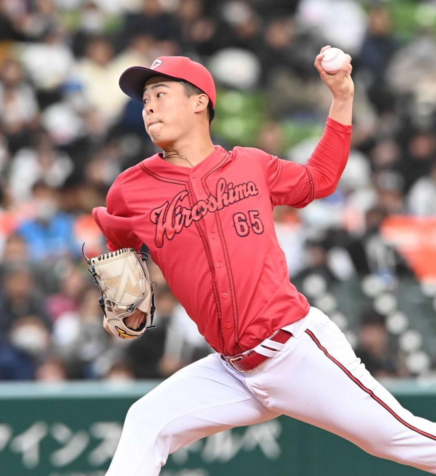 　粘りのピッチングを見せる玉村（撮影・園田高夫）